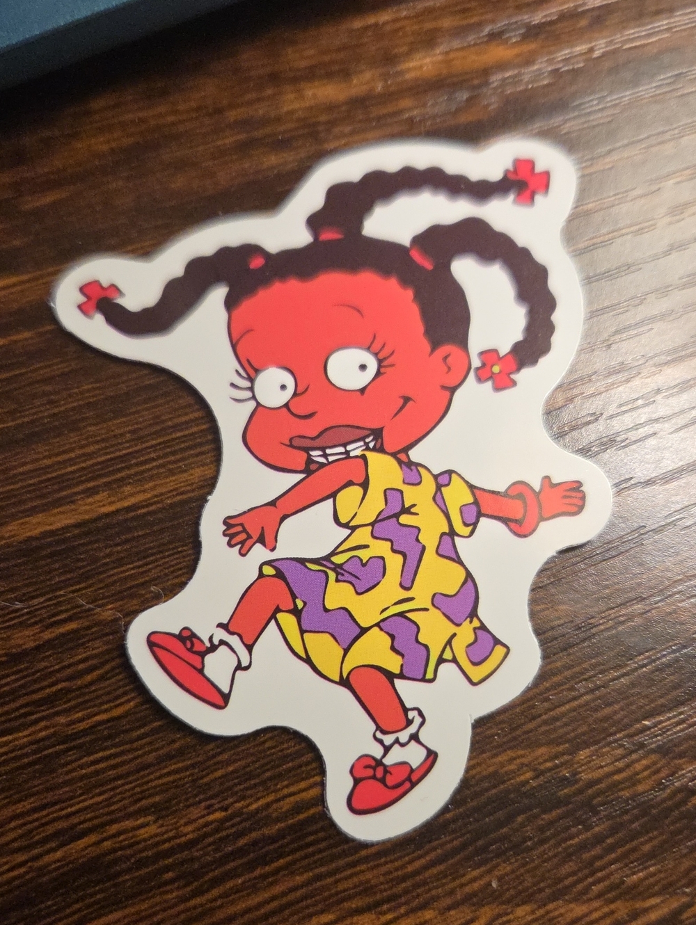 Kids Character Sticker - Red & Purple Girl Design